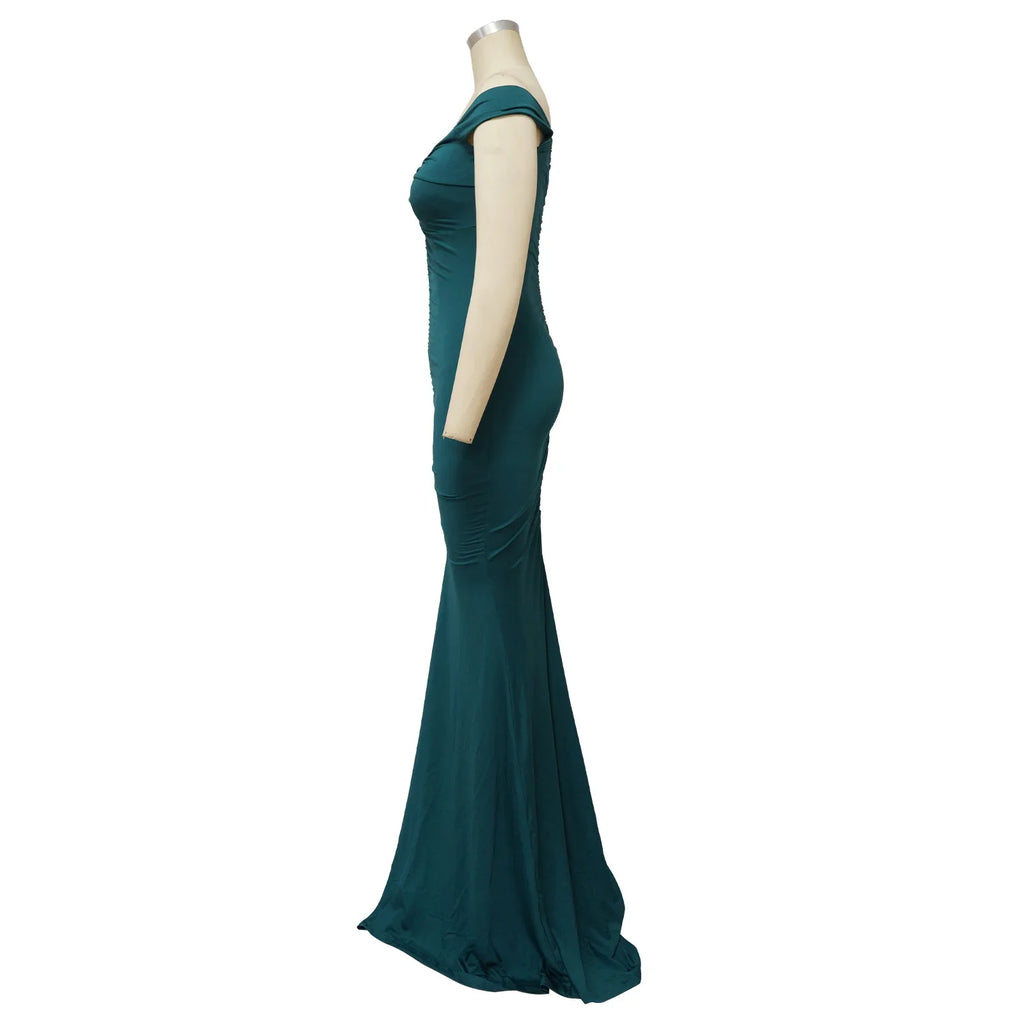 Toronto Banquet V Neck Sexy Satin Split Luxury Trailing Long Dresses