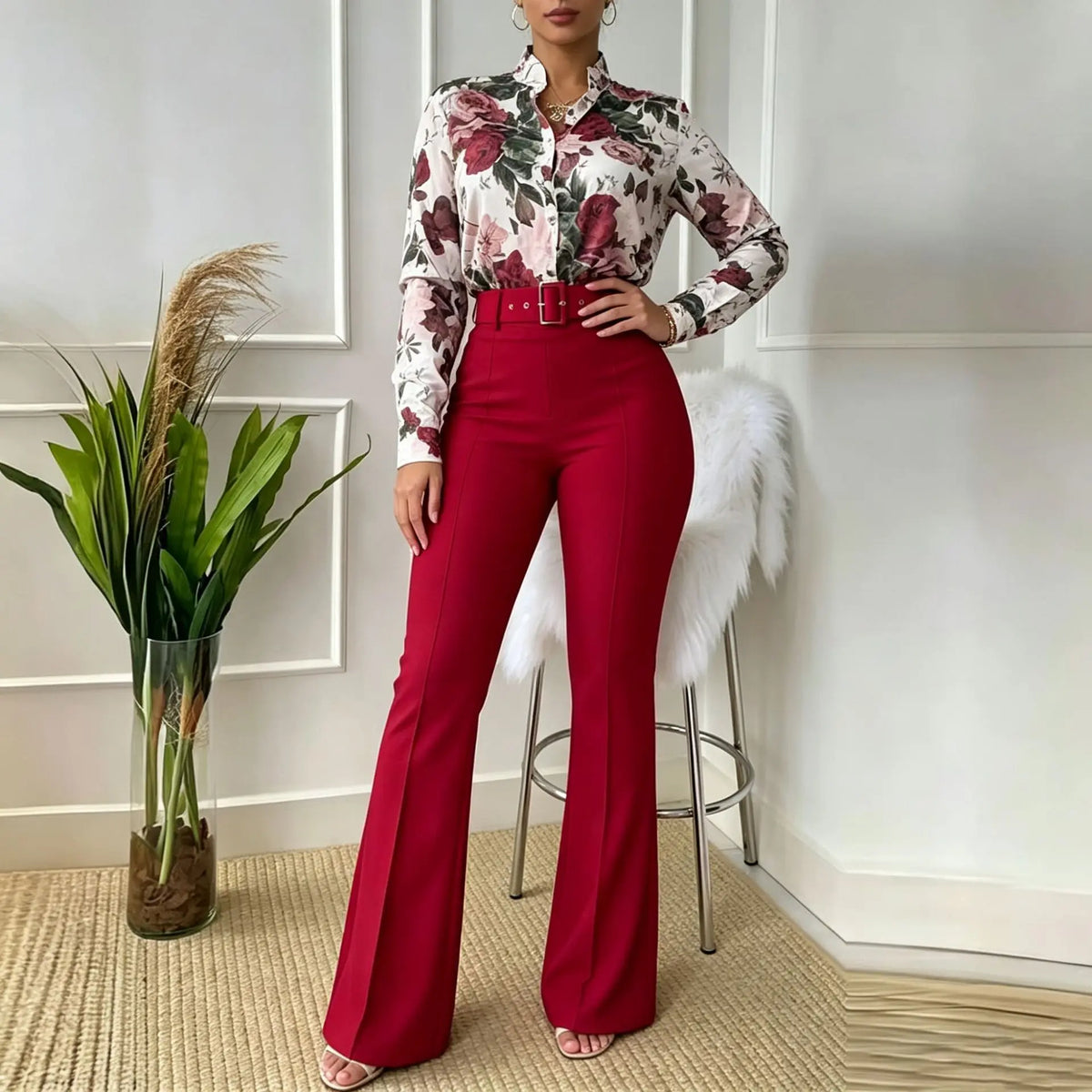 June Elegant Outfit Long Sleeve Two Piece Sets