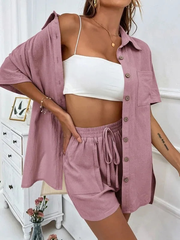 Gabi Long Sleeve Single Broad legged Two Piece Sets