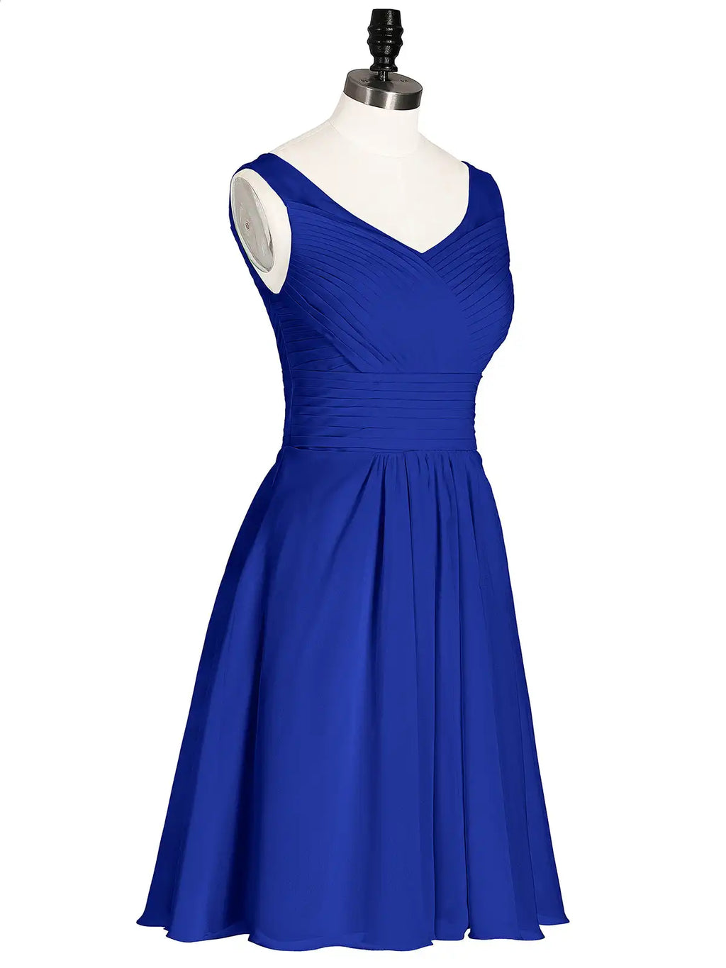 Clifton Plus Size Women Royal Blue A Line V neck Chiffon Dress