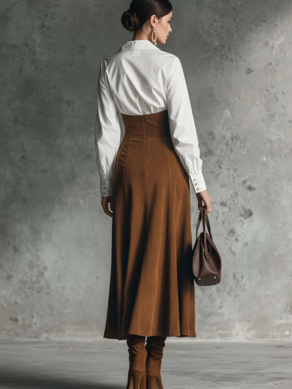 Sada High Waist Side Button Flared Two Piece Sets