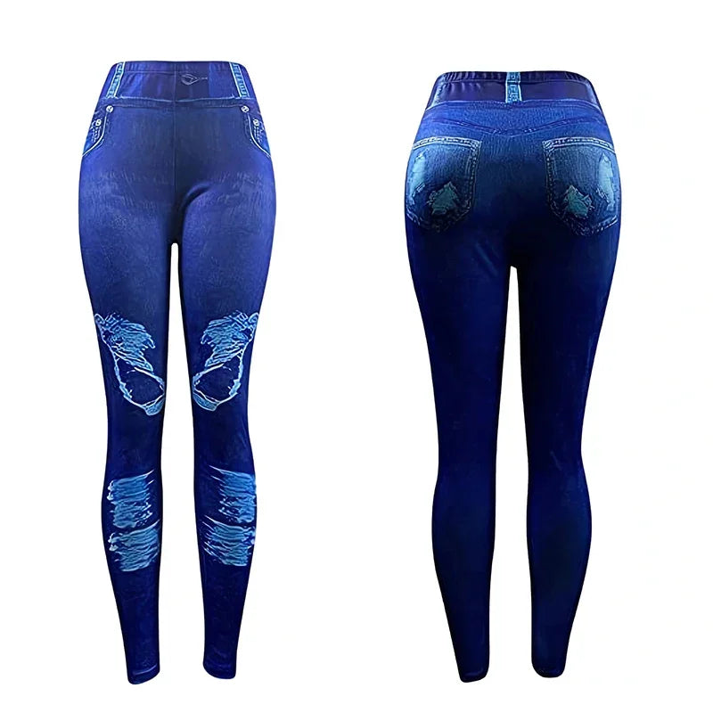 Kinnelon High-Waist Skinny Leggings with Trendy Ripped Details Comfort-fit