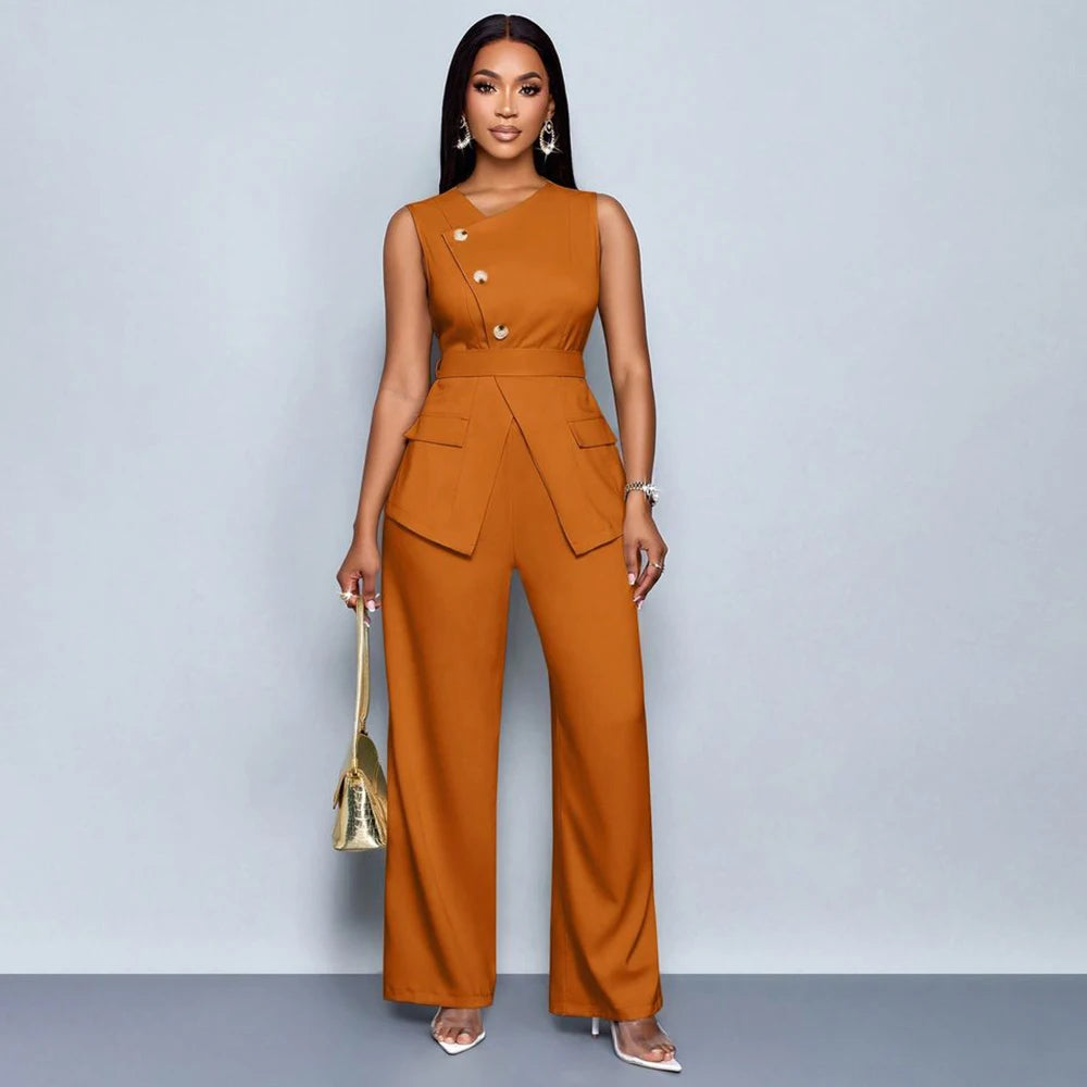 Francis Outfits Daily Solid Color Vest With Two Piece Sets