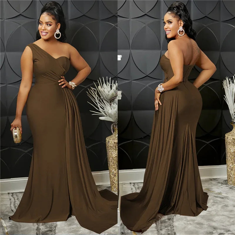 Buffalo One Shoulder Mermaid Evening Dress