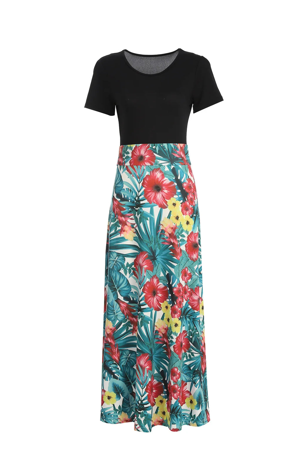 Habana Plus Size Floral Print Elegant Mid-Rise Stretchy Comfortable Fit Dress