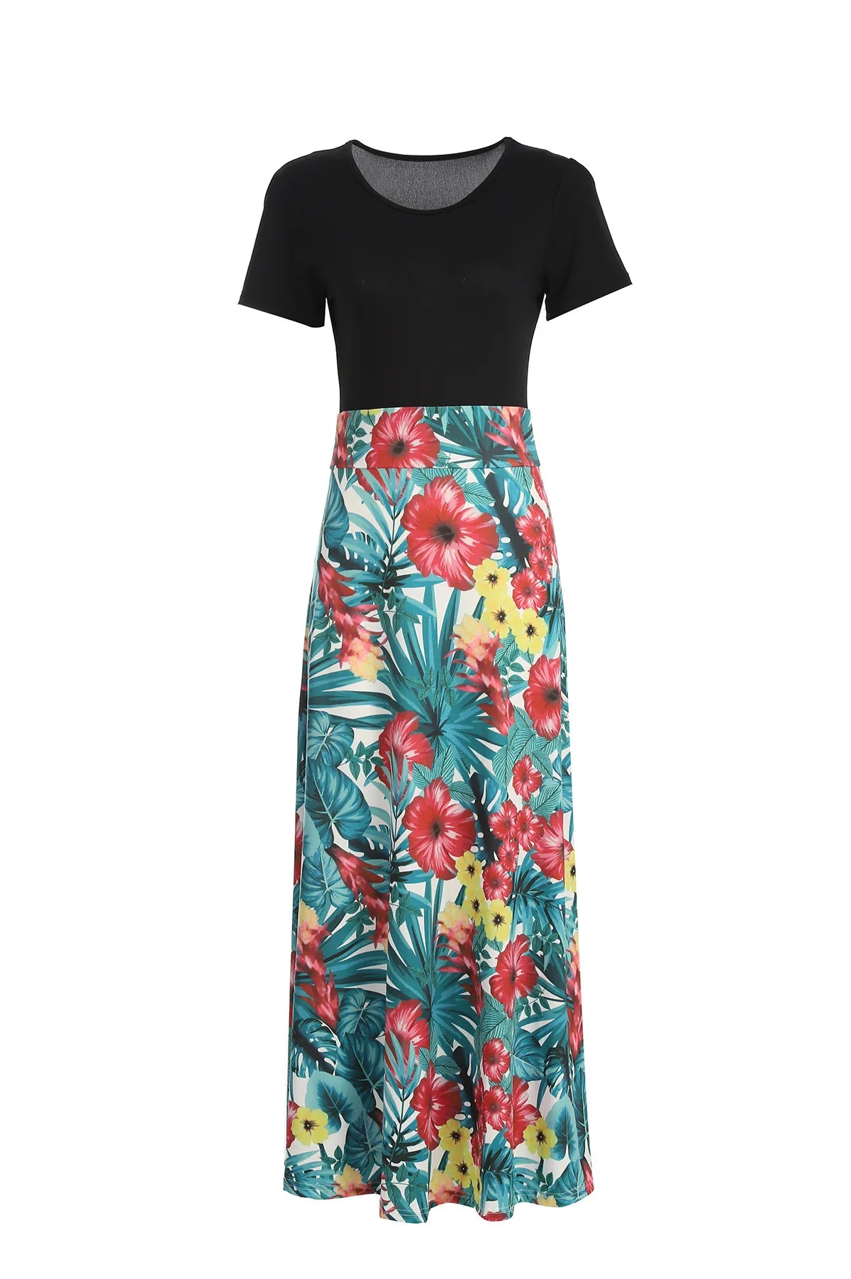 Habana Plus Size Floral Print Elegant Mid-Rise Stretchy Comfortable Fit Dress
