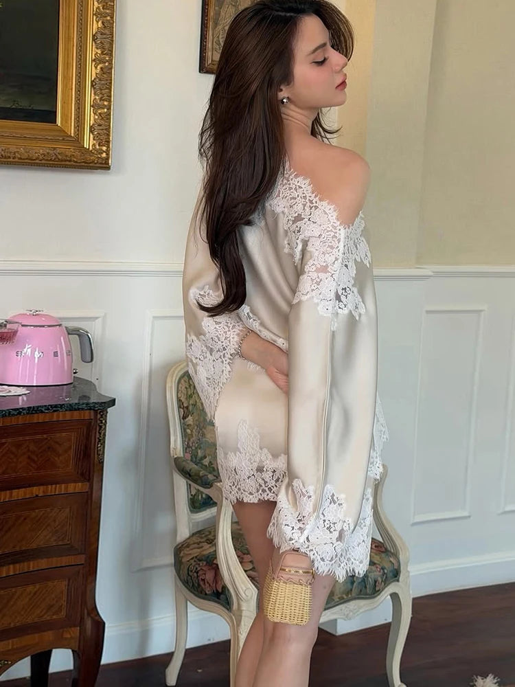 Rosaura Elegant Women Chic Satin Two Piece Sets