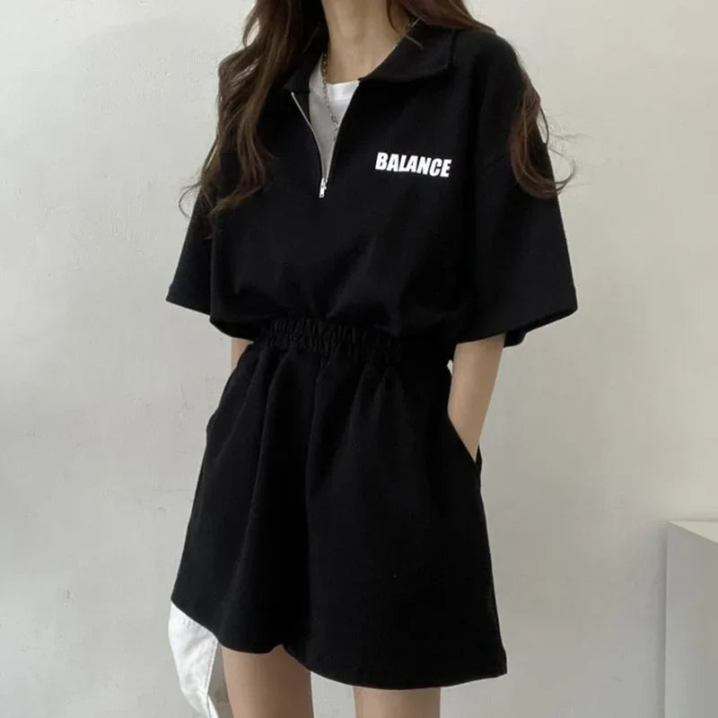 Greicy Tracksuits Female Summer Casual Two Piece Sets