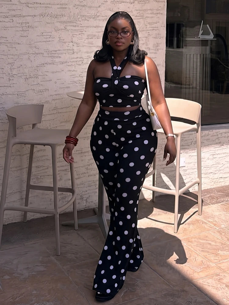 Fernanda Halter Off Shoulder Backless Two Piece Sets