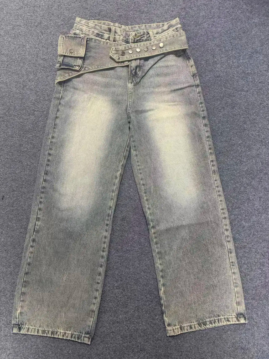 Women's Jeans Washed Trousers Fashionable Versatile Wide-leg