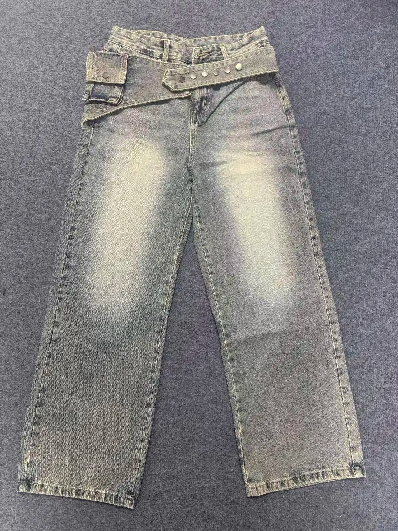 Women's Jeans Washed Trousers Fashionable Versatile Wide-leg