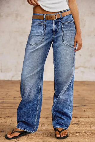 Jeans Denim Pant Women Vintage Wide Leg Long Pants Casual Loose High Waist Straight