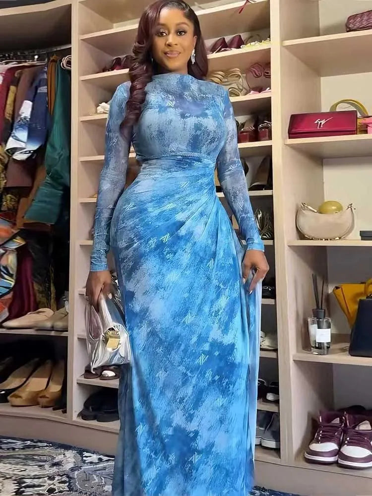 Hamilton Beach Casual Holiday Long Sleeve Waist Slimming Maxi Dress