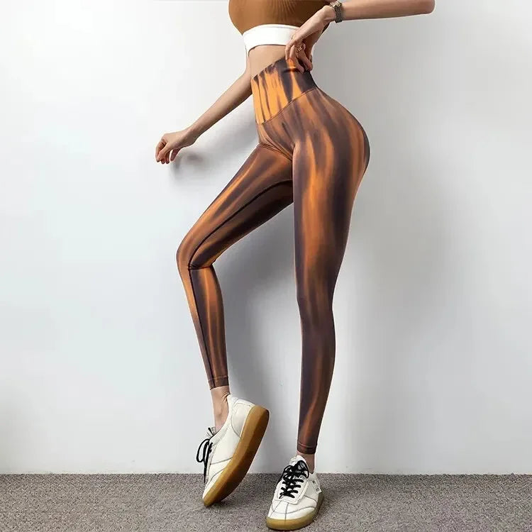 Kearny Tie Dyed High Waist Gym Push Up Scrunch Seamless Thick Sports Leggings