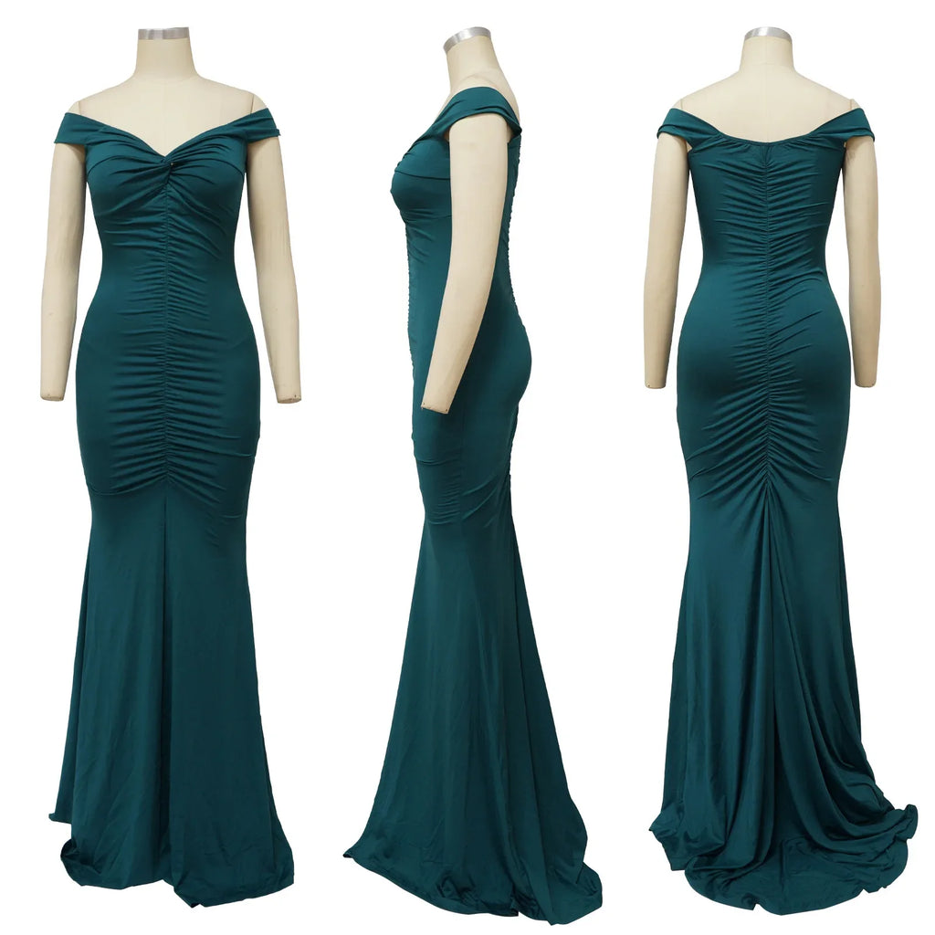 Toronto Banquet V Neck Sexy Satin Split Luxury Trailing Long Dresses