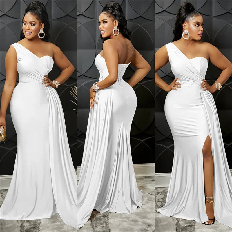Buffalo One Shoulder Mermaid Evening Dress