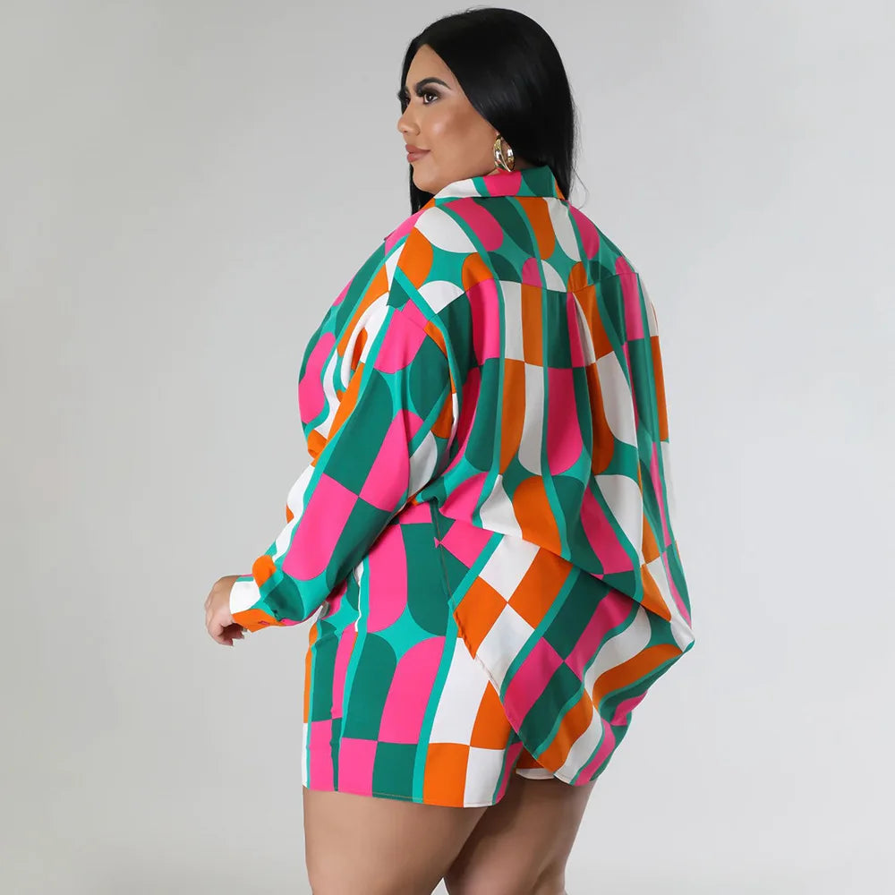 Maria Plus size Long Sleeve Two 2 Piece Sets