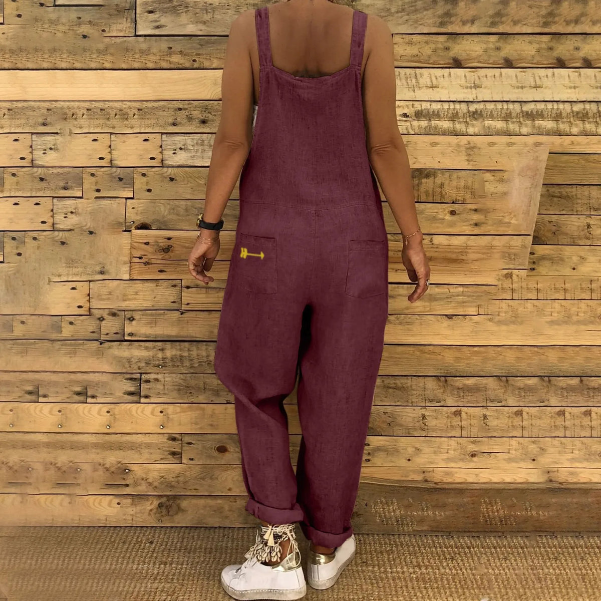 Women Plus Size Overalls Jumpsuits Casual Solid Loose Dungarees Retro Fashion
