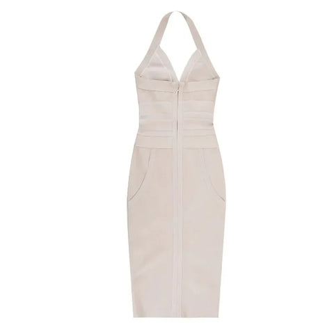 Dunellen Fashionable Neck Hanging Suspender Backless Tight Bandage Dress