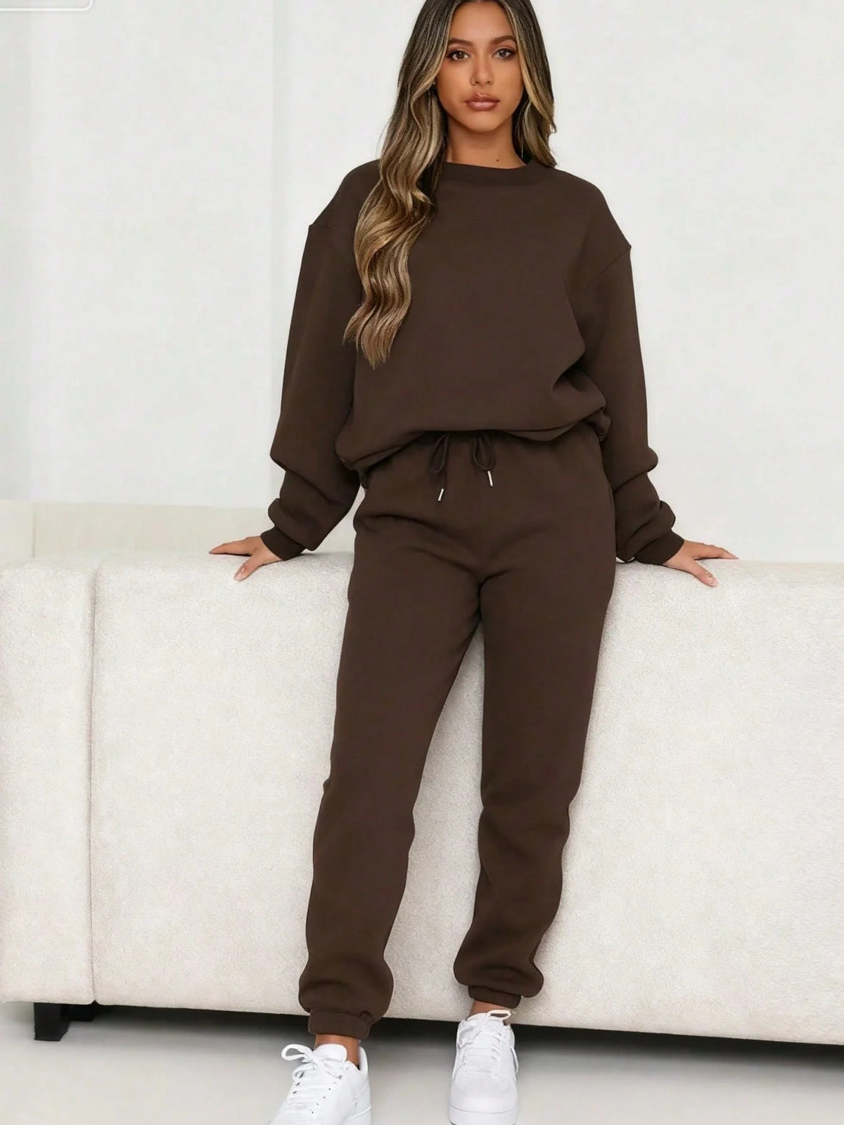 Alondra Women 2 Piece Fleece Sweatsuit Two Piece Sets