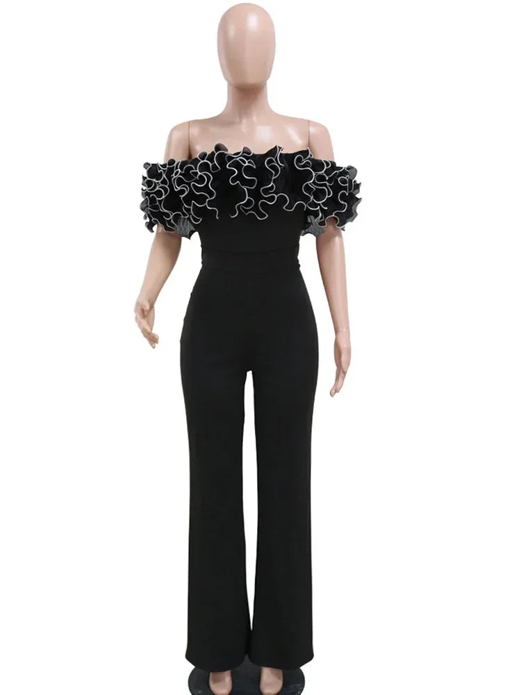 Ann Harbor Bonnie Forest Elegant Rose Detail One Piece Jumpsuit
