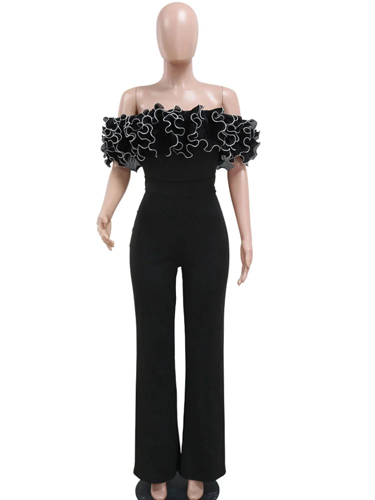 Ann Harbor Bonnie Forest Elegant Rose Detail One Piece Jumpsuit