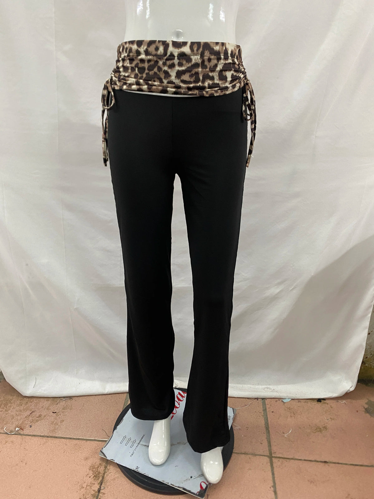 Londres Leopard Print Splicing New Fashion Clothing Slim Fit Pants
