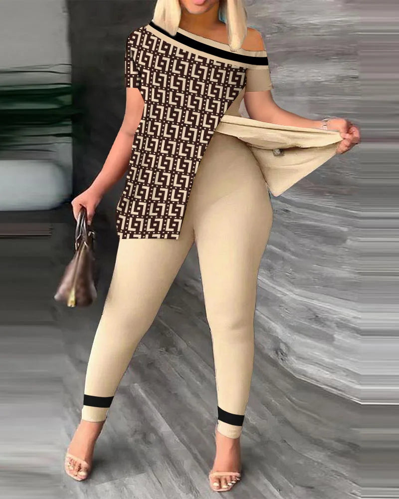 Ana Short Sleeve Suit Femme Casual Two Piece Sets