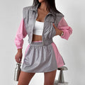 Karla Casual Suit Patchwork Contrast Color Two Piece Sets