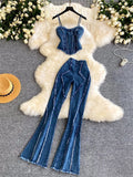 Marianny Denim Sets Sexy Raw Hem Two Piece Sets