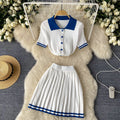 Fernanda Casual Streetwear Pleated Elegant Two Piece Sets