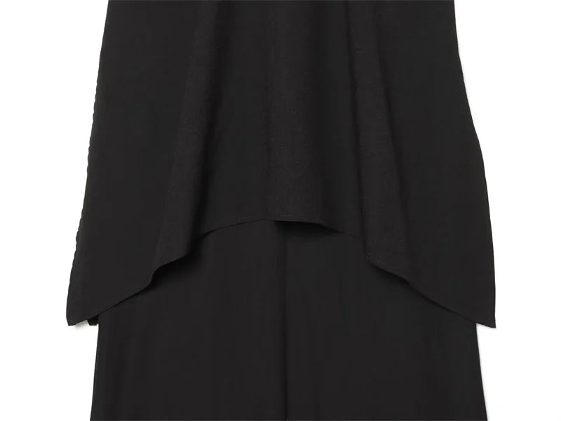 Women's Jumpsuit 2026 Summer New Style Black Strappy Double-Layer Woven Jumpsuit Elegant and Fashionable