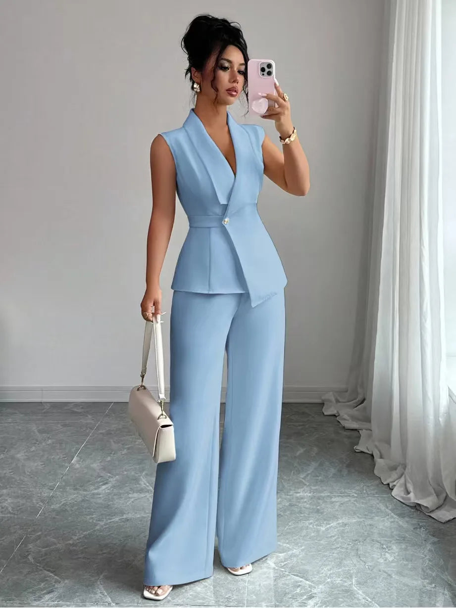 Elena Set Outfits Casual Sleeveless Two Piece Sets