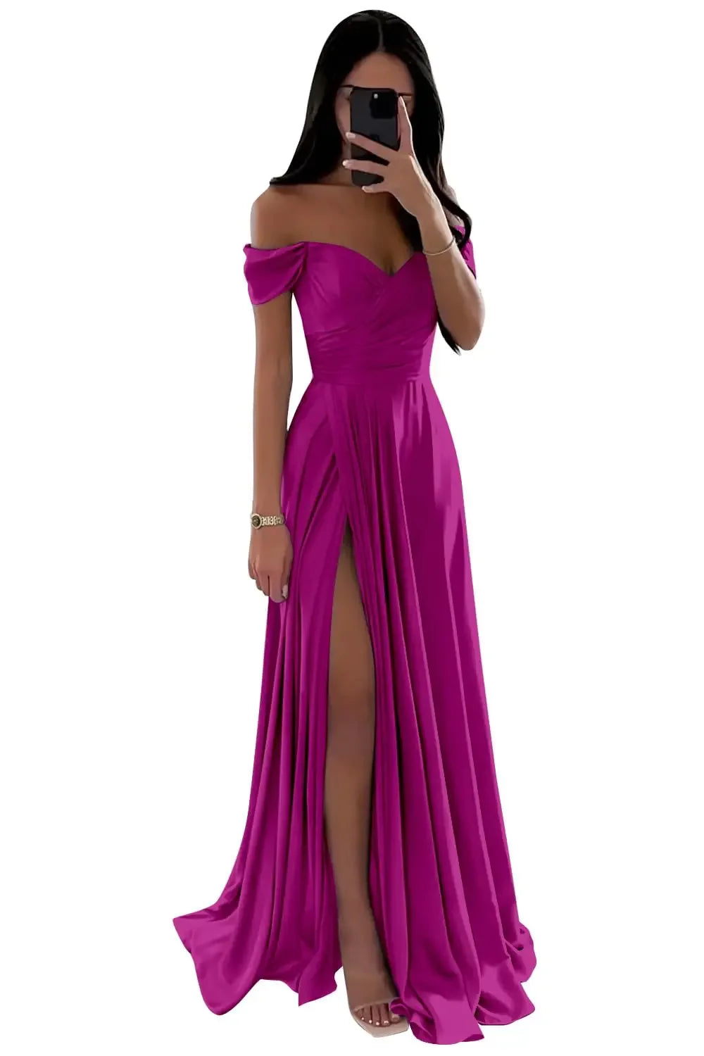 Basking Ridge Off the Shoulder Prom V-neck Backless Party Formal Evening Dress