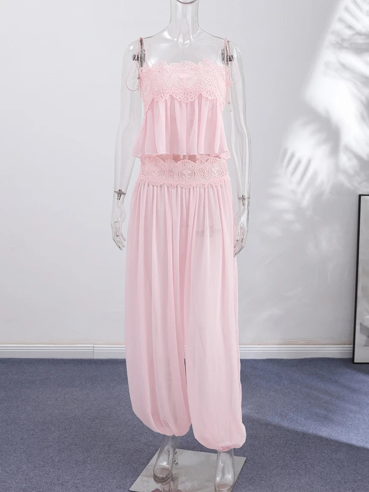 Jannet Summer Romantic Women Two-Piece Sets