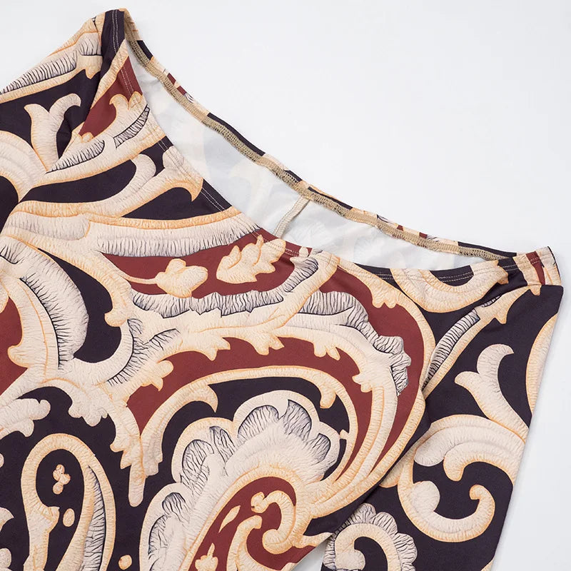 Soho Print One Shoulder Long Slimming Cross Border Jumpsuit