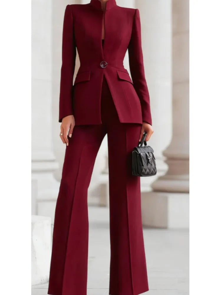 Paola Spring Fashion Stand Collar Long Sleeved Two Piece Sets