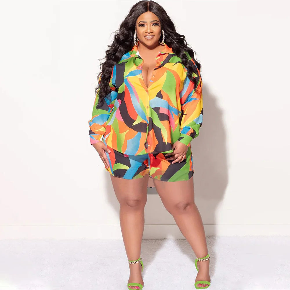 Maria Plus size Long Sleeve Two 2 Piece Sets