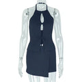 Eva Stylish Lady White Hollow Out Two Piece Sets