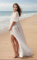 Soft Sparkling Tulle Lace Hem Robe Lingerie Look