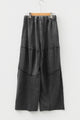 Wendy Black Mineral Wash Tiered Wide Leg Patchwork Drawstring Pants