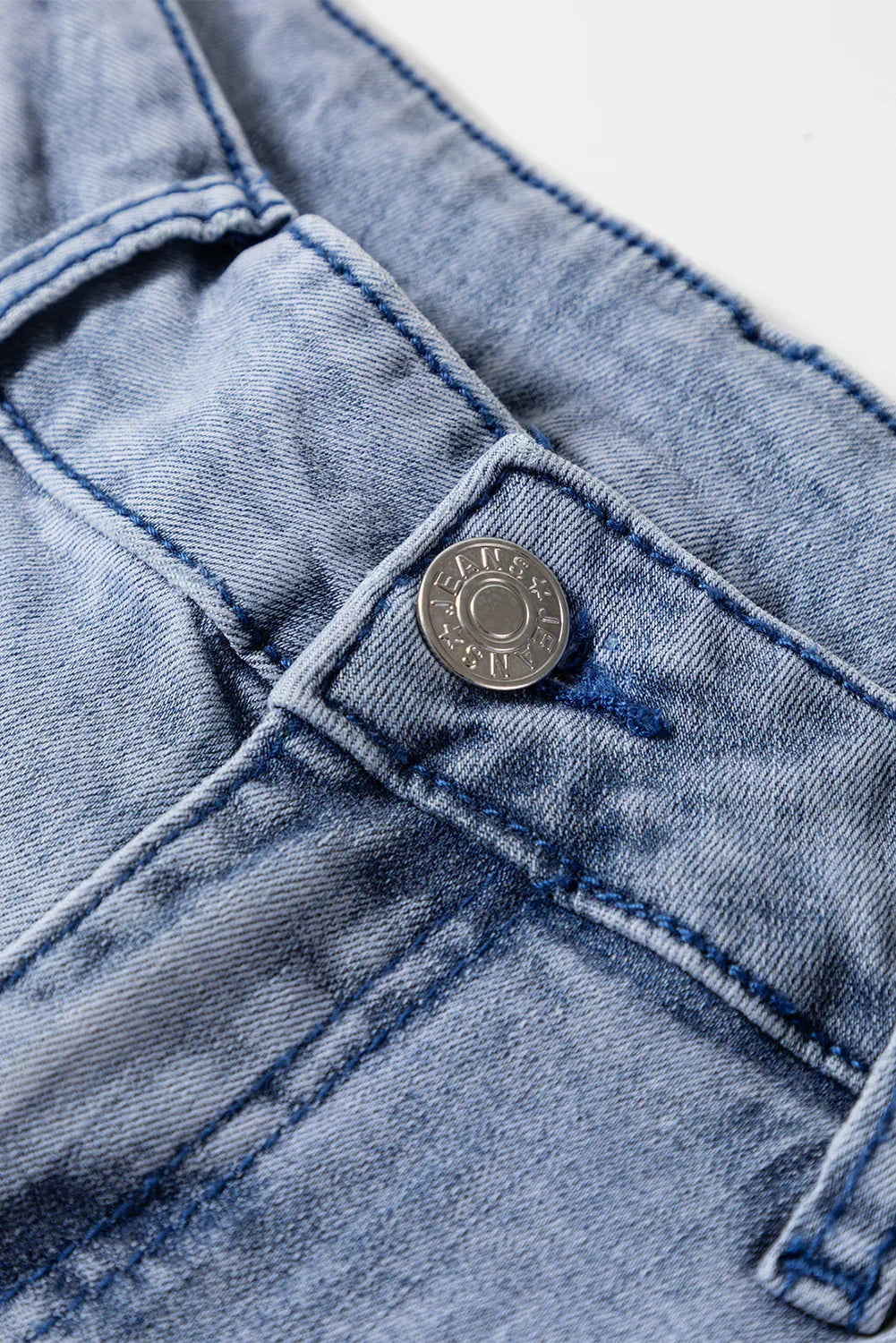Victoria Beau Blue High Waist Button Zip Fly Bell Bottom Jeans