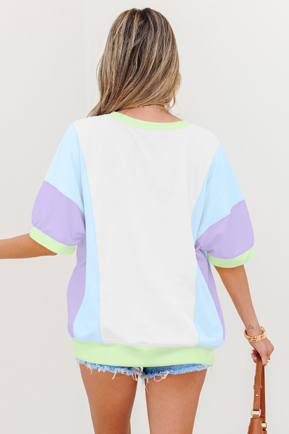 Block Patchwork Half Sleeve