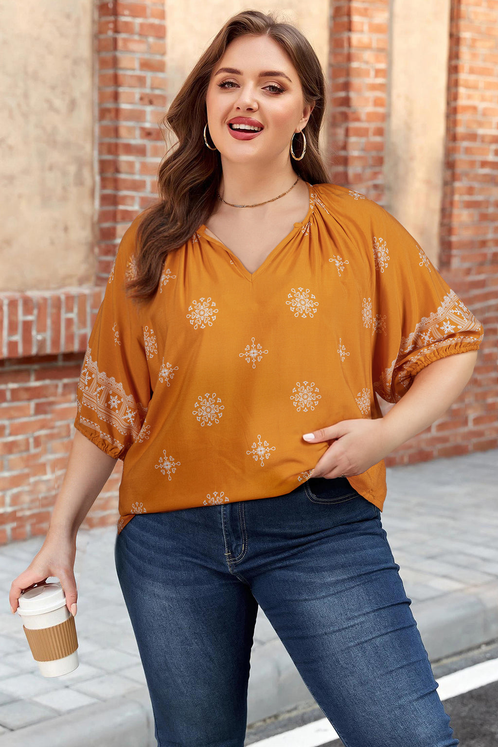 Boho Chic Notched V Neck Floral