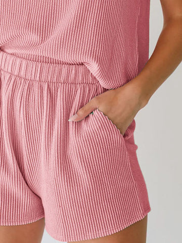 Diana Round Neck Sleeveless Two Piece Sets