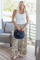 Carmen Khaki Leopard Wide Leg Cropped Pants