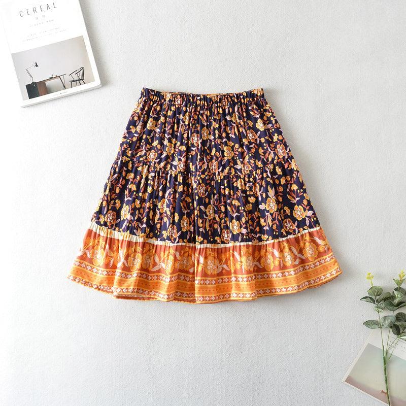 Abigail Printing Sleeve Mid-Length Two Pieces Set - Vestir en Moda