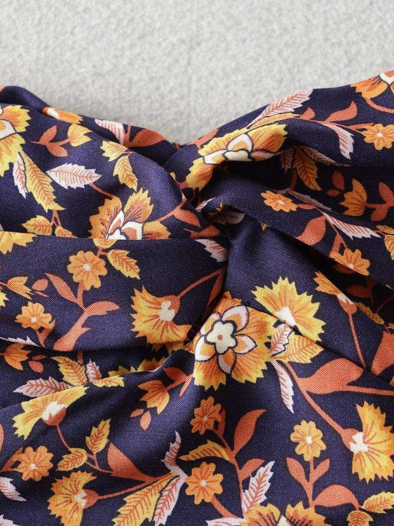 Abigail Printing Sleeve Mid-Length Two Pieces Set - Vestir en Moda