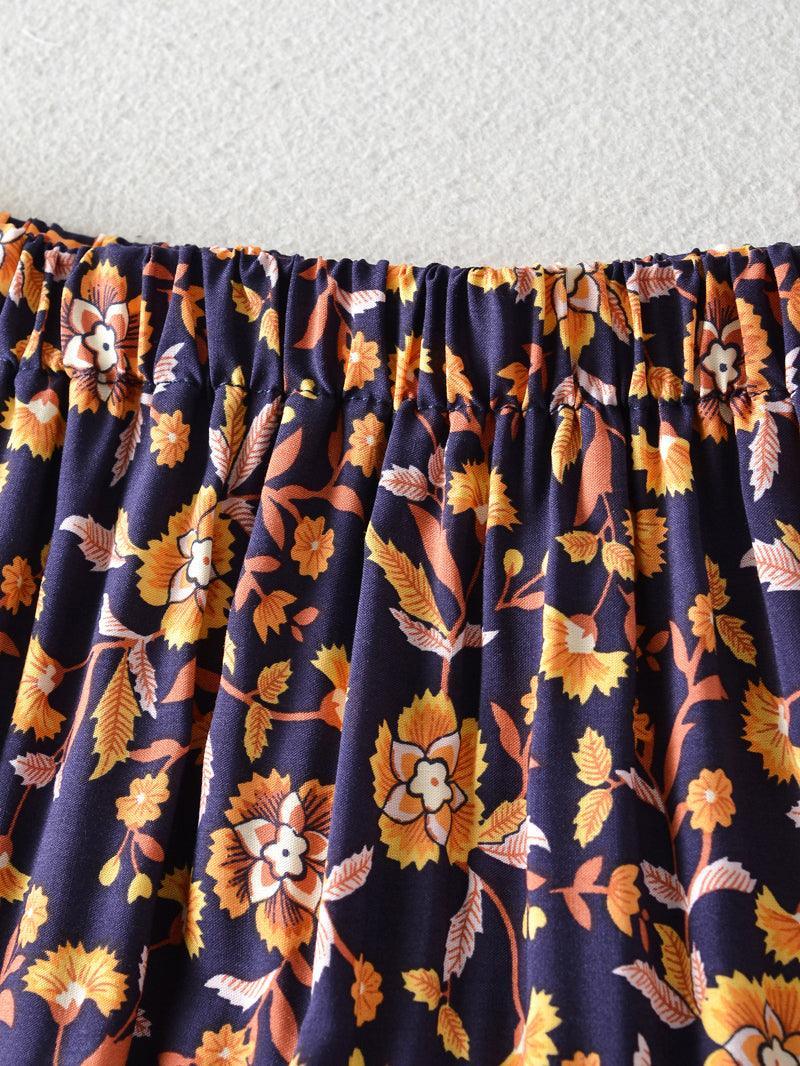 Abigail Printing Sleeve Mid-Length Two Pieces Set - Vestir en Moda