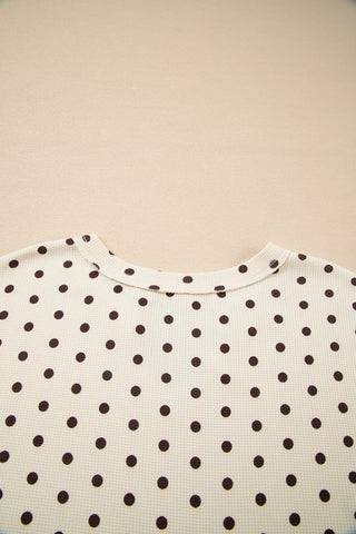 Milka Polka Dot Waffle Lounge Two Piece Sets